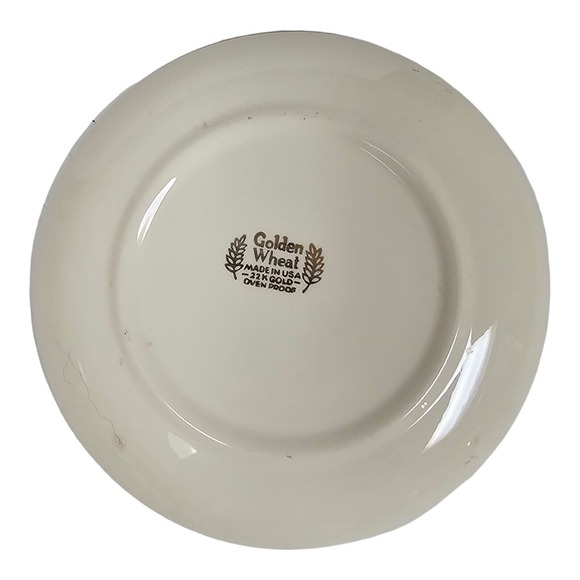 Vintage Golden Wheat 6" Ceramic Saucer Set of 4 - Picture 10 of 12